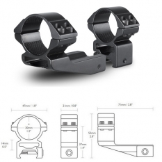 Hawke Кольца Reach Forward 30mm/Weaver/High extension 2